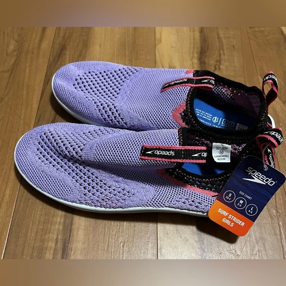 Speedo Surf Strider Water Shoes Girls Purple M 2-3 NWT